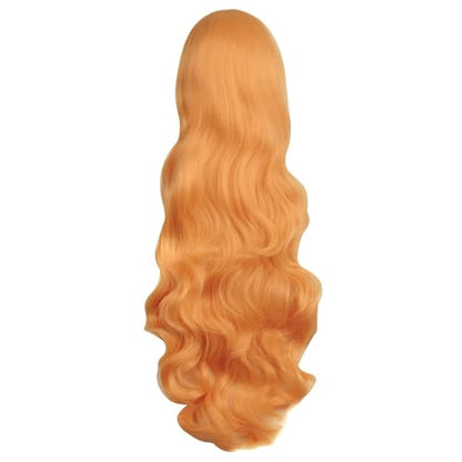 MapofBeauty 32 Inch Long Hair Spiral Curly Cosplay Costume Wig, Orange - color: Orange