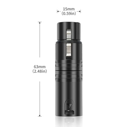 3Pin XLR Male to Female Adapter, Black Painted zinc Alloy Shell,for Mic,Amplifier, Mixer XLR 3-Pin Audio Connectors DMX 512 Adapter-2Pack - color: XLR Male to Female