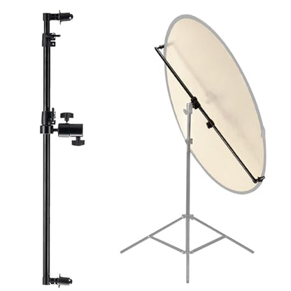 Extendable Reflector Holder Arm with 78.7"/2m Tripod Light Stand, Photo Telescopic 25.5" to 47.2" Boom Arm 360° Swivel Reflector Bracket for Product Portrait Studio Outdoor Photography - style: Reflector Holder w/Stand