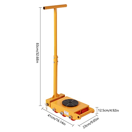 8T Industrial Machinery Mover Heavy Duty Machine Skates W/360° Rotation Cap, 6 Roller Wheels Machinery Skate Dolly 17600lbs Heavy Equipment Movers Dolly Warehousing Transportation Mover Tool