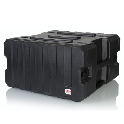 Gator Cases Pro Series 6U Rolling Rack Case with 19" Depth, Tow Handle & Recessed Wheels, Roto Molded Made in USA (G-PROR-6U-19) - size: 6U Rack Space, style: Rolling Rack - 19" Deep