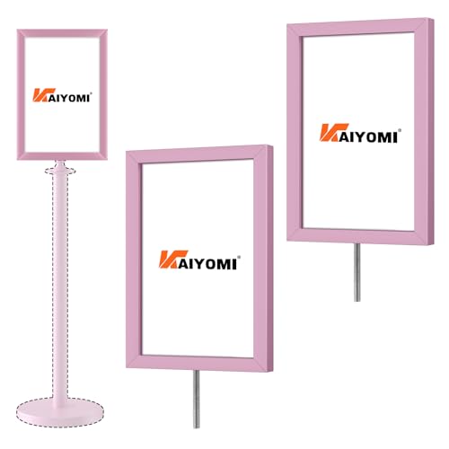 kaiyomi 2 Pack Pink Sign Frame, for Stanchion with Velvet Ropes (Pink) - color: Pink