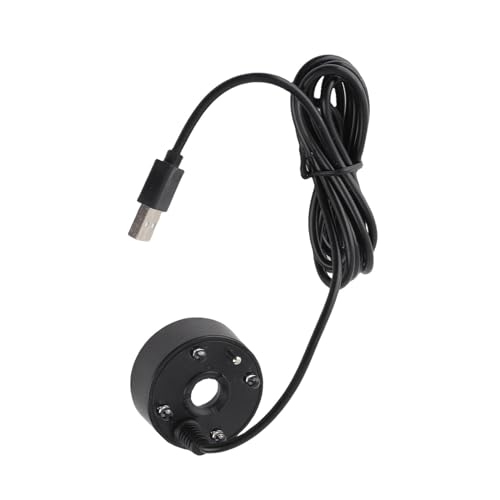 Mini Fog Machine, Mist Maker Fogger Mist Maker USB Colorful LED Lights Mist Maker for Fish Tanks, Vases and Rockery Decoration (Black) - color: Black