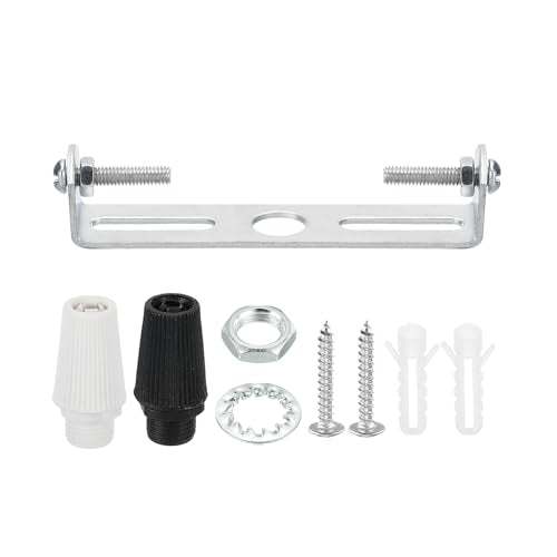 PATIKIL 80mm Ceiling Light Plate Kit, 1 Set Light Fixture Mounting Bracket Plate Steel Crossbar for Home Pendant Wall Light with Screw Washer Nut 2 Color Cap - size: 80mm
