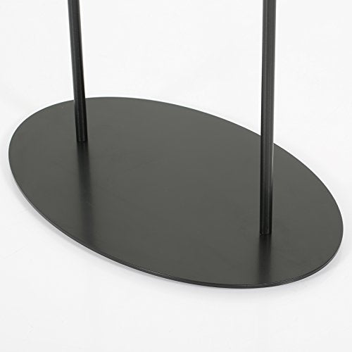 M&T Displays Metal Oval Info Board Black 24x36 Inches Slide-In Poster Sign Holder 1 Tier Double Sided Floor Standing Pedestal Advertising Display with Backing and Anti-Glare PET Cover - color: Black