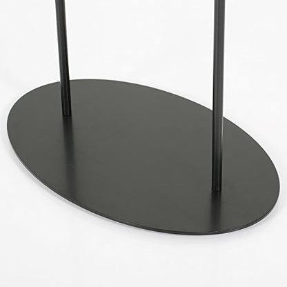 M&T Displays Metal Oval Info Board Black 24x36 Inches Slide-In Poster Sign Holder 1 Tier Double Sided Floor Standing Pedestal Advertising Display with Backing and Anti-Glare PET Cover - color: Black