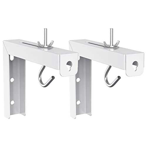 WALI Universal Projector Screen Ceiling Mount, Holds up to 66 lbs | Wall Hanging Mount L-Brackets, 6 inch Adjustable Extension with Hook Kit, Projector Screen Placement, (PSM001-W), White - color: White, size: 6 Inch