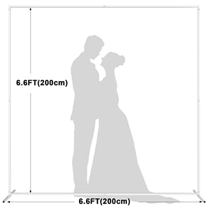 Wokceer Square Backdrop Stand White Metal Wedding Arch Stand 6.6FT x 6.6FT - color: White, size: 6.6FT x 6.6FT