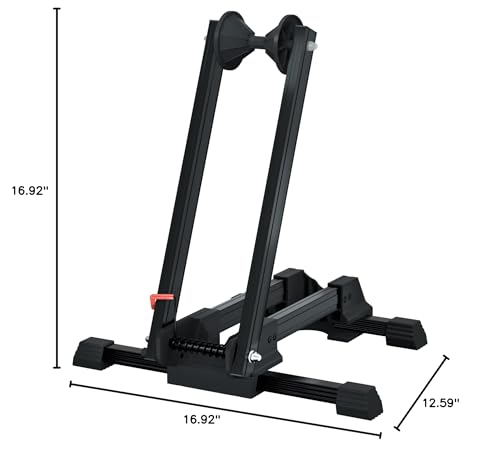 Sports Foldable Alloy Bicycle Stand Bike Floor Parking Rack Steady Wheel Holder Fit 20"-29" BikesIndoor Home Garage Cycling Storage Organizer Cycle Tires Rack Holder for Mountain and Road Bike