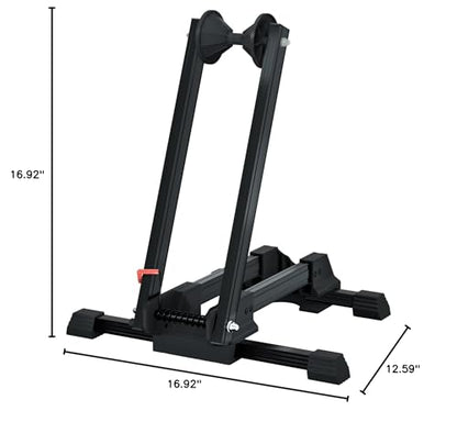 Sports Foldable Alloy Bicycle Stand Bike Floor Parking Rack Steady Wheel Holder Fit 20"-29" BikesIndoor Home Garage Cycling Storage Organizer Cycle Tires Rack Holder for Mountain and Road Bike