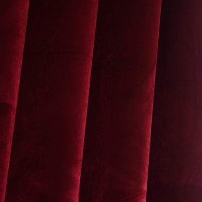 Luxury Velvet Blackout Curtains Panels with Grommet Draperies Eyelet 52Wx120L Inch Burgundy, 2 Panels for Theater,Bedroom, Living Room and Hotel - color: Burgundy, size: 52Wx120L