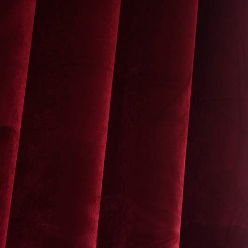 Luxury Velvet Blackout Curtains Panels with Grommet Draperies Eyelet 52Wx72L Inch Burgundy, 2 Panels for Theater,Bedroom, Living Room and Hotel - color: Burgundy, size: 52"W x 72"L (Pack of 2)