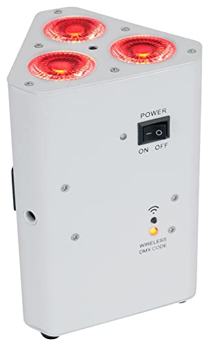 Rockville RockWedge LED 54W RGBWA+UV Rechargeable Wireless DMX Par Light | Built-In 7500mAh Rechargeable Battery, Up to 36 Hours Single Color Runtime, 4 Hour Recharge, 6 or 10 Channel DMX, White - color: White