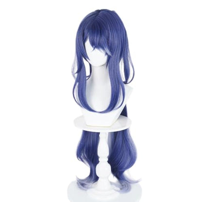 Blue Purple Cosplay Wig Heat Resistan Synthetic Fiber Long Straight Hair for Adult Women Halloween Cos Anime Party Replacement Wigs - color: Blue Purple