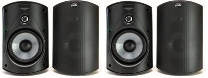 Polk Audio Atrium 4 Outdoor Speakers, Powerful Bass (Pair, Black) (Pack of 2) - color: Black, size: 2 Speakers (Pack of 2), style: Atrium 4
