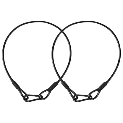 2-Pack 2ft Stainless Steel Safety Security Cables with 1/8" Diameter, Black - size: 1/8x2ft