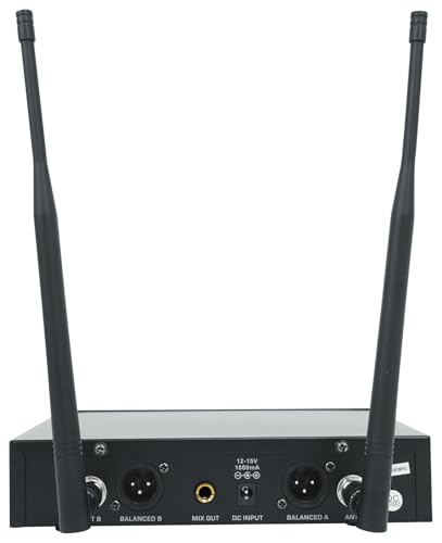 Rockville RPG122K 12" Powered PA Speaker Pair with 2 UHF Wireless Mics | 1000W Peak / 250W RMS, Bluetooth, USB/SD/FM, 2 Speaker Stands, Wired Microphone, RWM-200 H2 200-Channel System, 2-Items