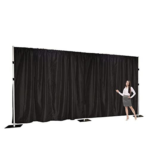Two Layers Backdrop Made with One Piece Chiffon Tulle & Polyester for Professional Extra Wide Blackout Curtains (Black, 20 x 8 ft) | Chiffon Tulle & Polyester, Extra Wide Blackout Curtains, Theatrical Backdrops - color: Black, size: 96"W x 240"L (Pack of