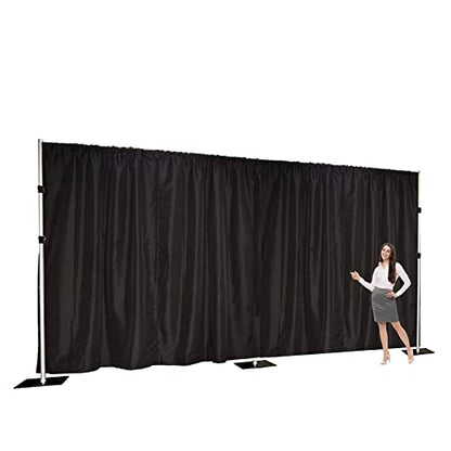 Two Layers Backdrop Made with One Piece Chiffon Tulle & Polyester for Professional Extra Wide Blackout Curtains (Black, 20 x 8 ft) | Chiffon Tulle & Polyester, Extra Wide Blackout Curtains, Theatrical Backdrops - color: Black, size: 96"W x 240"L (Pack of
