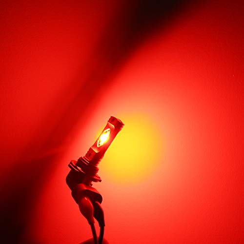 Alla Lighting 3800lm PGJ13 Base 889 881 LED Fog Light Bulbs, Red Xtreme Super Bright H28 886 888 894 896 898 ETI-SMD Replacement - color: 800K Red