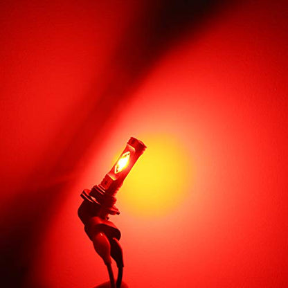 Alla Lighting 3800lm PGJ13 Base 889 881 LED Fog Light Bulbs, Red Xtreme Super Bright H28 886 888 894 896 898 ETI-SMD Replacement - color: 800K Red