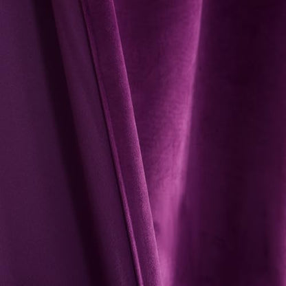 Purple Velvet Curtain Set- Curtains with Bows for Living Room/Bedroom W52 x L84-inch, 2 Panels - color: Purple, size: 52"W x 84"L (Pack of 2)