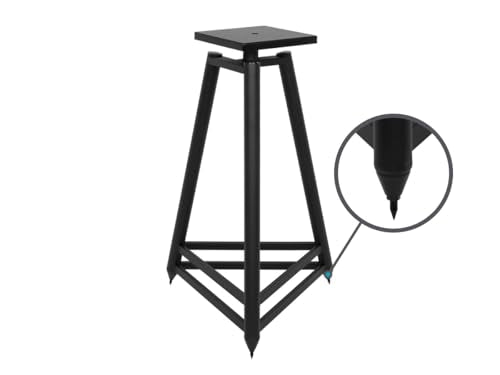 Monolith Easel Style Speaker Stand, 28in (Each) Adjustable Spikes, Supports up to 100 LBS, Sturdy Construction, Compatible with Most Bookshelf Speakers