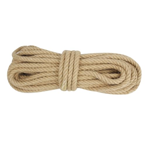 DEDU Hemp Rope, Twisted 4 Strand Manila Rope 1/2 Inch X 50 Ft, Natural Hemp for Crafts Heavy Duty Multipurpose for Swing Bed, Camping, Tug of War, Docks, DIY Projects. - size: 50 feet, style: 0.5 inch