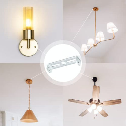 4 Packs Universal Light Fixture Mounting Bracket Square Kit,3 inch Ceiling Light Plate Wall Mounting Bracket Crossbar for Chandelier, Outdoor Lighting etc.(75x18mm) - size: 75x18mm