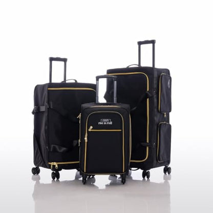 Rac n Roll Mini Rolling Dance Bag with Garment Rack (Clothes Rack), Carry On Backstage Competition Travel Duffel, Spinner Wheels, Portable Costume Bag for Dancers, Cheer, Pageant, Skating — Black