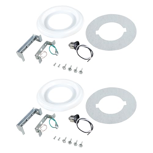Aspen Creative 21067-12, Recessed Lighting Converter Kit, 8" Diameter, White Plastic Medallion, Set of 2 - size: 2 SET