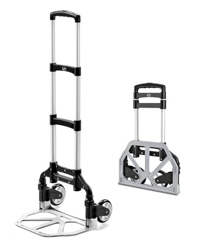 Folding Hand Truck, Dolly Cart with Wheels Foldable, Luggage Cart