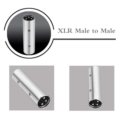 XLR Male Adapter, 3 Pin XLR Male to Male Microphone Cable Adapter - 2 Pack - style: XLR Male to Male Adapter