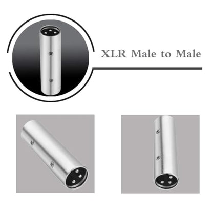 XLR Male Adapter, 3 Pin XLR Male to Male Microphone Cable Adapter - 2 Pack - style: XLR Male to Male Adapter