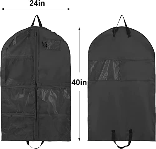 Qchengsan Waterproof Hanging Garment Bag,2 Pack 40 inch Bags for Clothes,Garment Travel Storage,Dance Clothes Bag,Kids Bag Dance Costumes,Sports,Skating,Theatre,Beauty Pageants 2 / Black - color: 2 Pack / Black