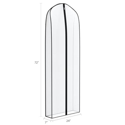 Zilink Breathable Dress Bags for Gowns Long Wedding Dress Storage Bags 72in - size: 72"-4pcs-Clear-7" Gussted
