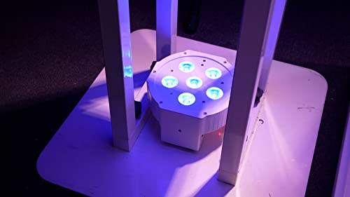 Rockville Battery PAR Pack 61 V2 White 8 Rechargeable RGBWA+UV Wash Lights | Includes Charging Case with Wheels, 6x 6W LEDs, DMX Controls, IR Remote, 15-Hour Battery Life, Sound-Activated, Strobe - color: White
