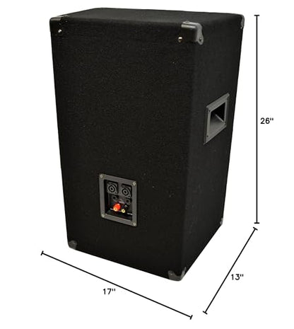 Harmony Audio 12 Inch Passive PA Speaker 150 Watt 2-Way DJ Venue Cabinet | Unpowered sound reinforcement for live bands karaoke and events, pairs with any amp rack, full range gig tone