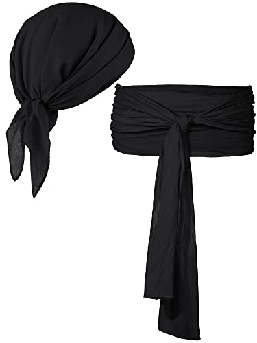 Bencailor 2 Pcs Pirate Costume Accessories Women - color: Black, size: Medium