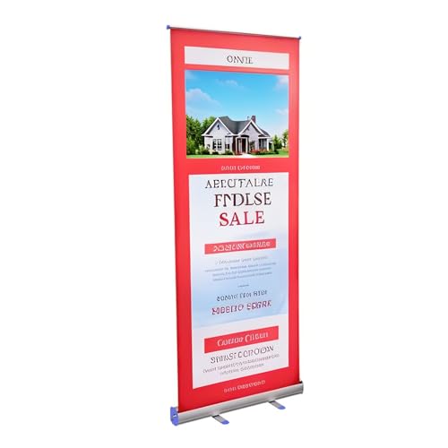 Retractable Banner Stand, 31.5"W X 80"H Portable Aluminum Alloy Vertical Retractable Roll Up Banner Stand with Heavy Base and Travel Bag for Business and Trade Shows Advertising and Promotion 22163