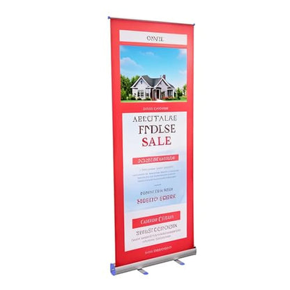 Retractable Banner Stand, 31.5"W X 80"H Portable Aluminum Alloy Vertical Retractable Roll Up Banner Stand with Heavy Base and Travel Bag for Business and Trade Shows Advertising and Promotion 22163
