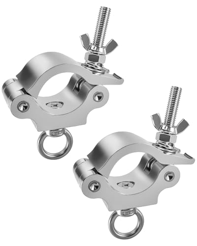 2 Pcs Aluminum Alloy Wider Stage Truss Clamp with Eye Bolt