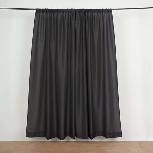 Efavormart Black Rod Pocket Backdrop Curtains 2 Pack, 5ftx8ft Photography Background Panels for Studio Portrait, Video Conference, Theater Stage Backdrop - color: Black