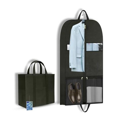 Travel Garment Suit Bag 43" for Hanging Clothes Storage for Men Suits Shirt | Suit bags with pockets and handles,gusseted garment bag for Men Suits Shirt Tuxedo Dresses Coats,Suit Cover Bags with Zipper - size: 43" 1PK