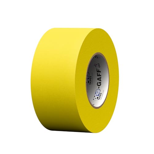 3" Pro Gaff Gaffers Tape 55 yards length yellow matte. Premium Heavy-Duty Gaffers Tape trusted by professional Gaffers. Made in the USA. Holds Tight, Easy to remove. (Pack of 16) - color: Yellow, size: 3 in x 1980 in