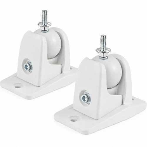 Jumbl SINSB7W ProGrip Ultra Stainless Steel Speaker Wall Mount Bracket White, Pair of 2 - Thread Size: 1/4-20 - Holds up to 10 Lbs - color: White