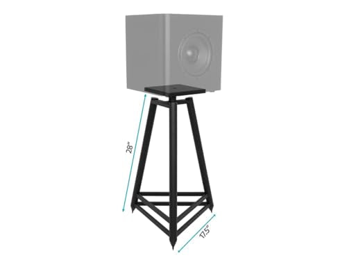 Monolith Easel Style Speaker Stand, 28in (Each) Adjustable Spikes, Supports up to 100 LBS, Sturdy Construction, Compatible with Most Bookshelf Speakers