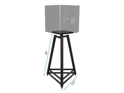 Monolith Easel Style Speaker Stand, 28in (Each) Adjustable Spikes, Supports up to 100 LBS, Sturdy Construction, Compatible with Most Bookshelf Speakers