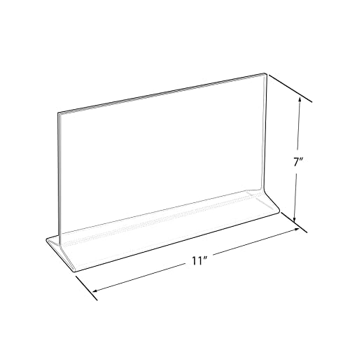 Azar Displays 142718 11-Inch Width by 7-Inch Height Top-Load Acrylic Sign Holder, 10-Pack - size: 11 in W x 7 in H Horizontal