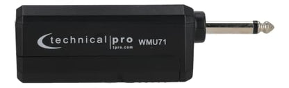 Technical Pro WMU72 Rechargeable Dual Wireless Microphones with USB-Powered Receiver, 2.4 GHz, 150 ft Range, Dynamic Cardioid Pickup, 1/4 in to 3.5 mm Adapter, for PA, DJ and Computers
